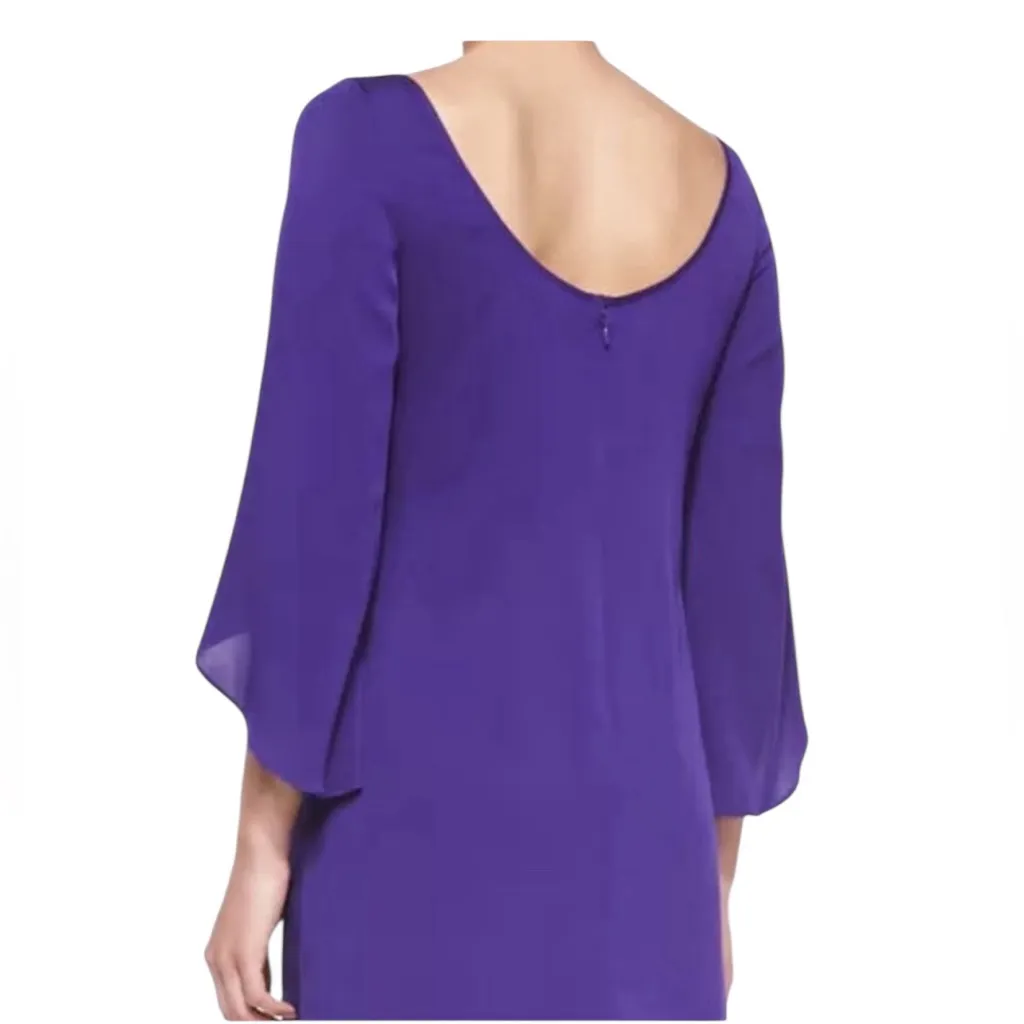 MILLY BUTTERFLY VIOLET SILK SATIN Elegant Purple Women's Dress Size 10 - Image 2