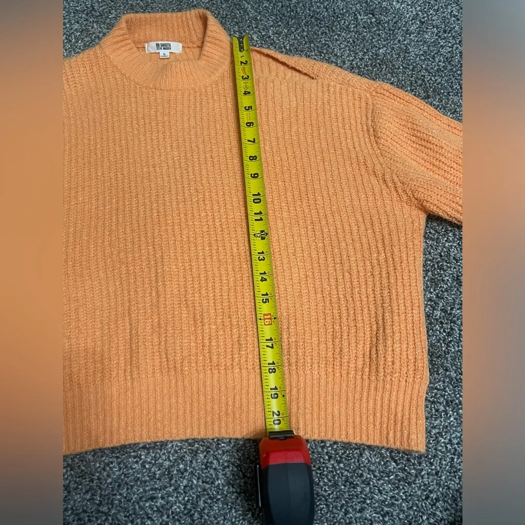 BB Dakota Steve Madden Orange Cold Shoulder Long Sleeve Pullover Sweater S - Image 5