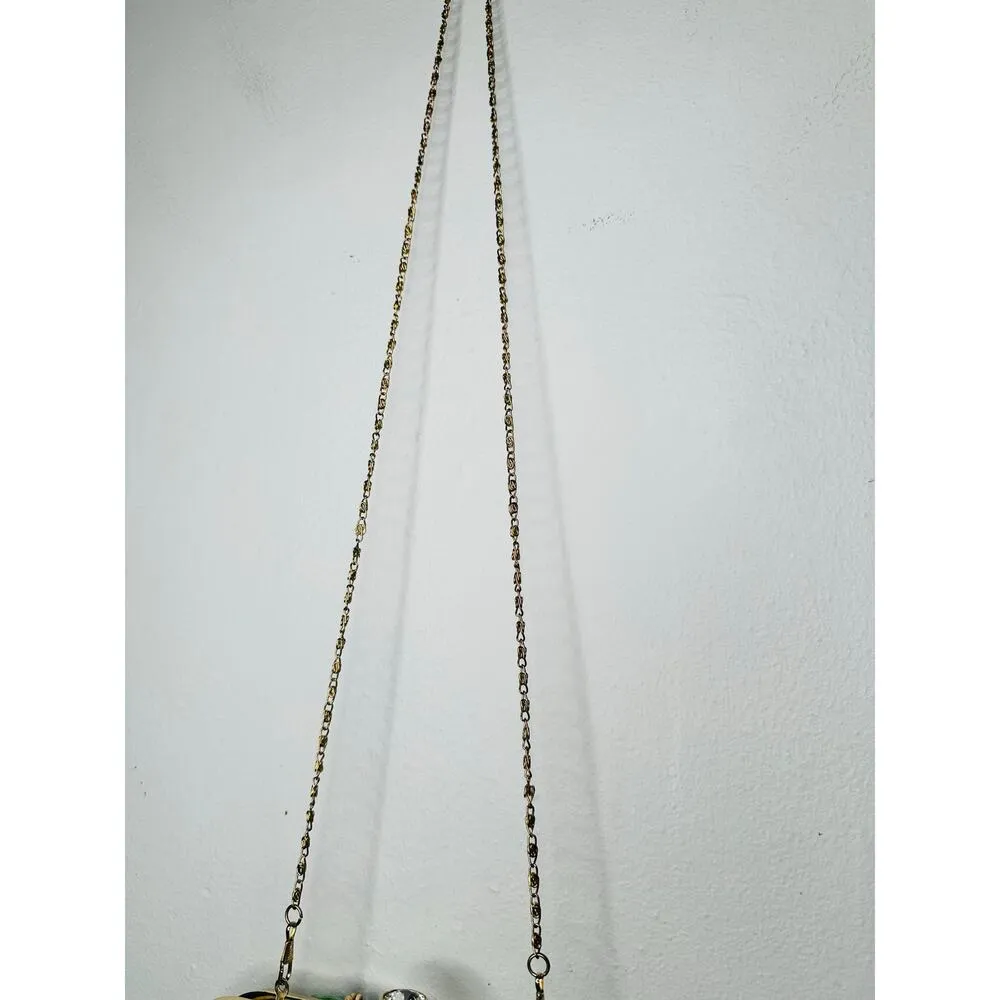 AREA STARS Embroidered Palm Tree Box Clutch Jewel Clasp Handbag White - Image 3