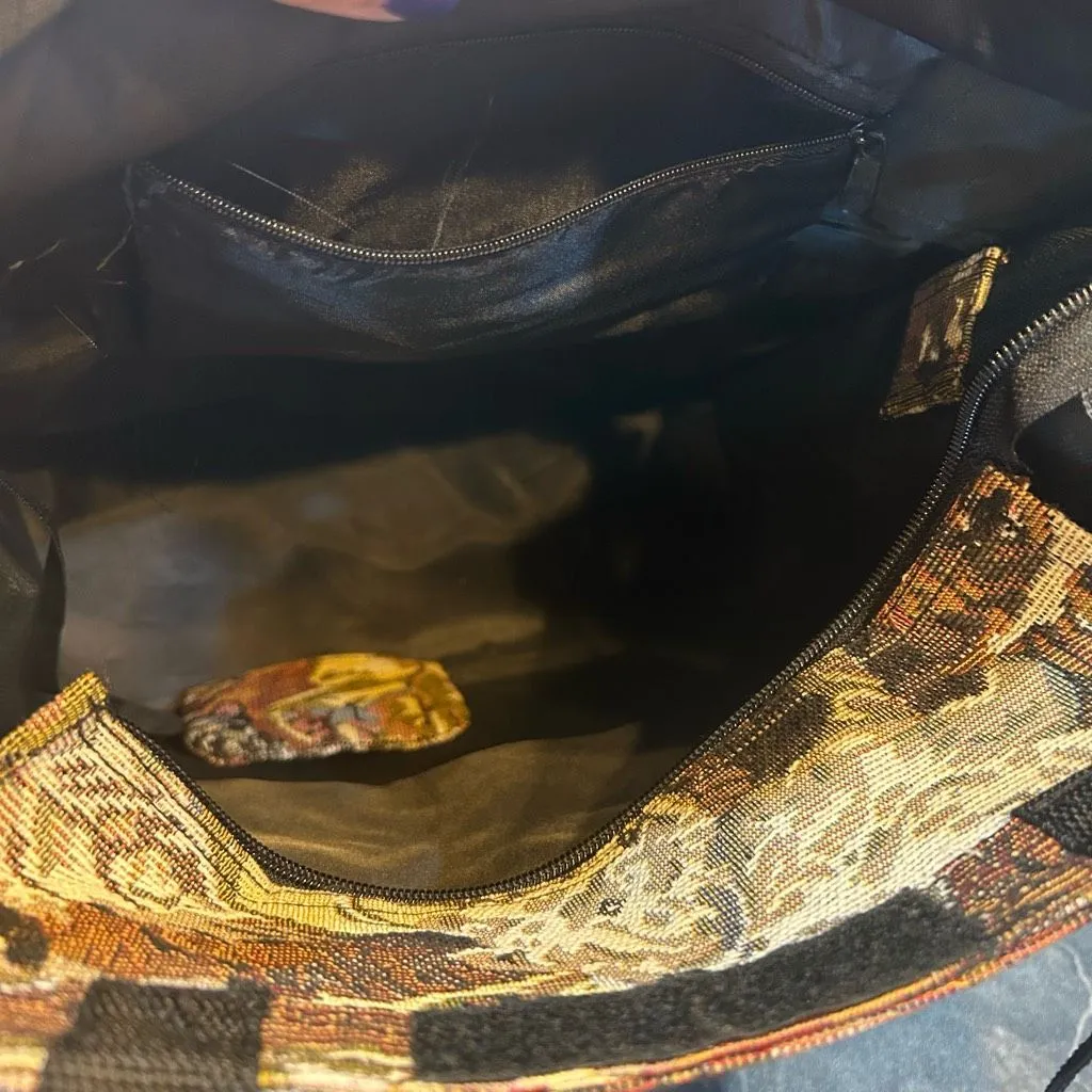 No Brand Vintage Brown Dog Faces Tote with Coin Pouch Tan - Image 8