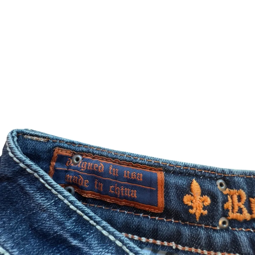 Rock Revival Noelle Bootcut Jeans Size 30 Distressed Embellished Y2K Flaws GUC - Image 8