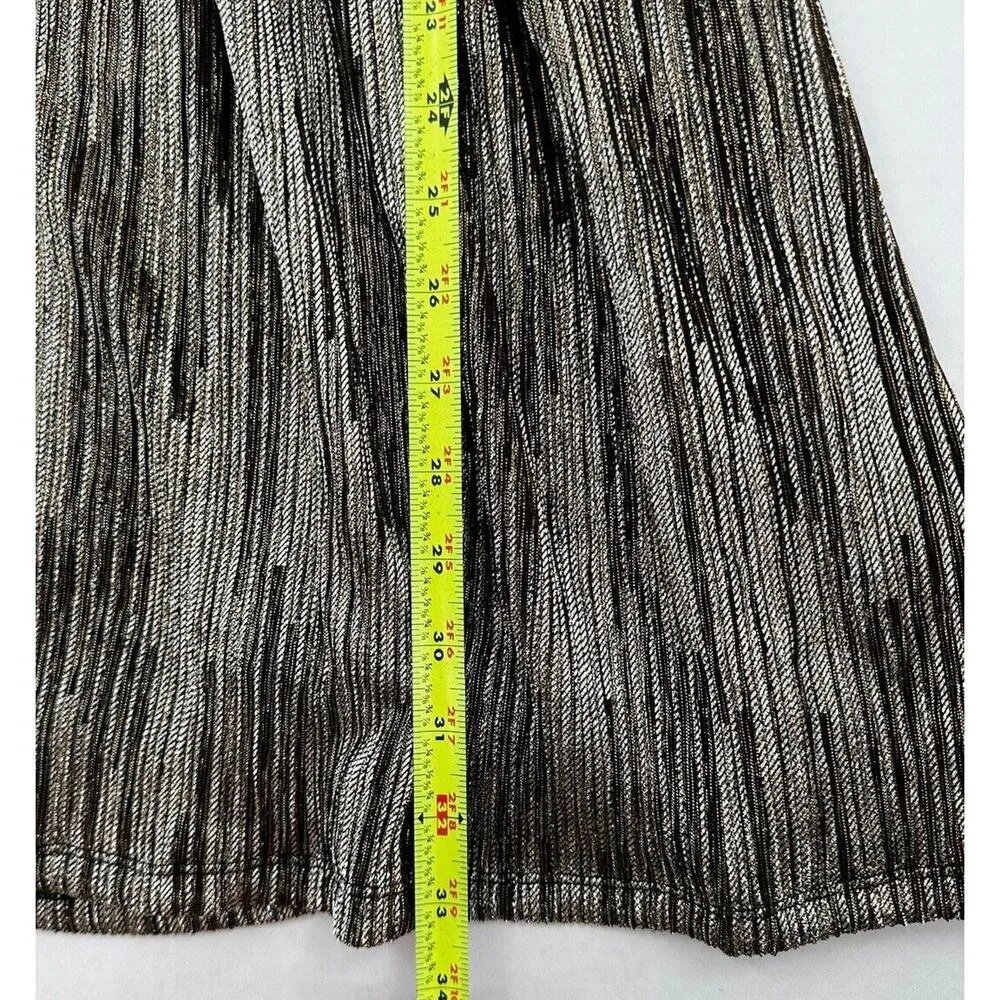 Michael Kors Dress Size XS Metallic Empire Waist V Neck Party Office Gold Event‌ - Image 8