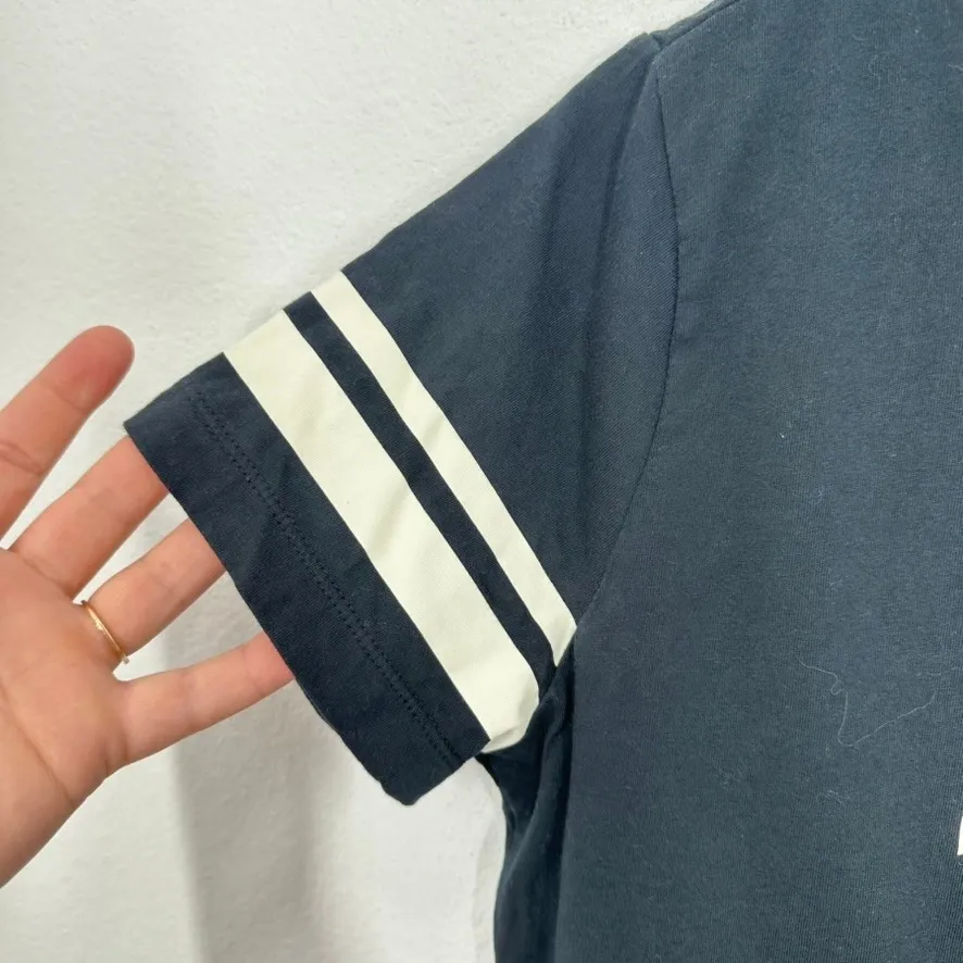 Nike Women's Navy Short Sleeve T-Shirt Dress Varsity Stripes‎ Logo Size M Sporty - Image 4