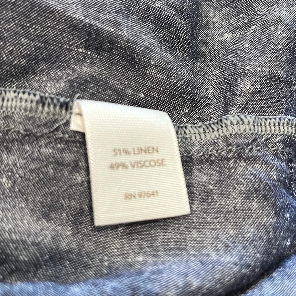 J. Jill Linen Blend Gray Chambray Button Up Tunic Dress - Image 8