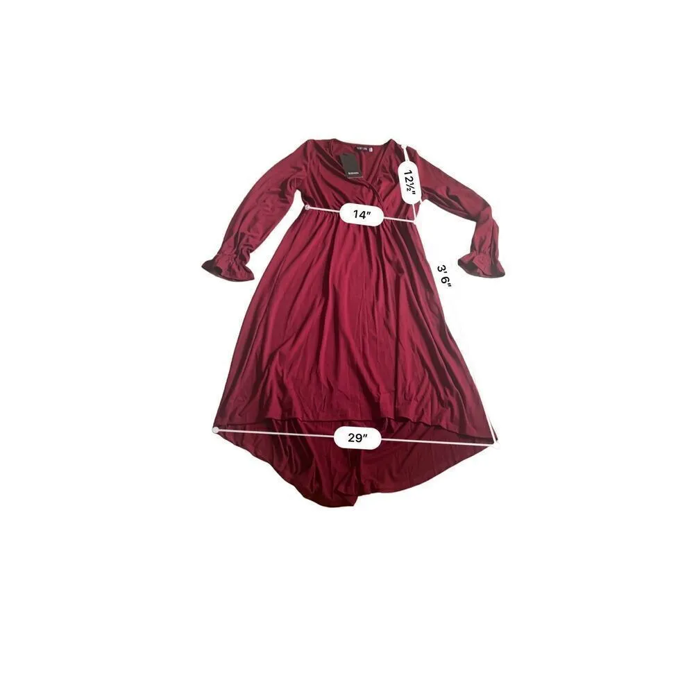 Kojooin Maternity burgundy midi dress size M - Image 3