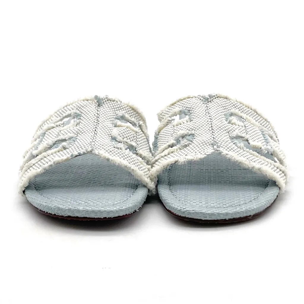 Sam Edelman Bay Fray Slide Sandals Size 9 Robin Egg Blue Fabric Logo Slides - Image 7