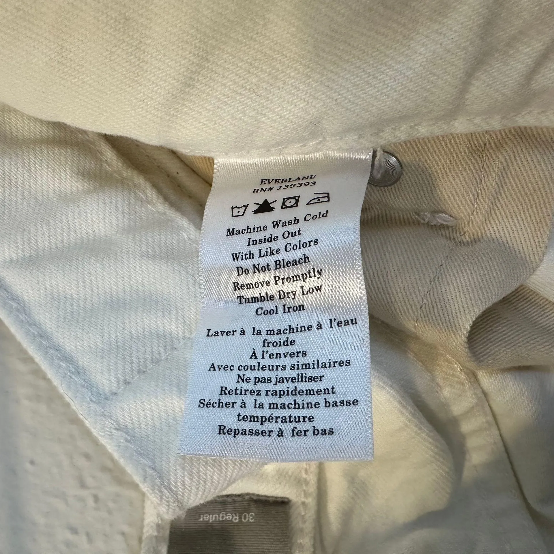 Everlane The 90s Cheeky Jean in white Women’s 30 476 - Image 3