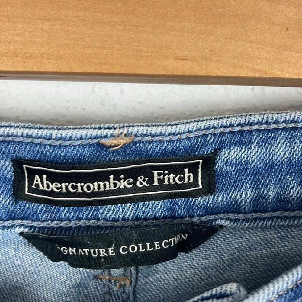 Abercrombie & Fitch high rise girlfriend patchwork jean - Image 2