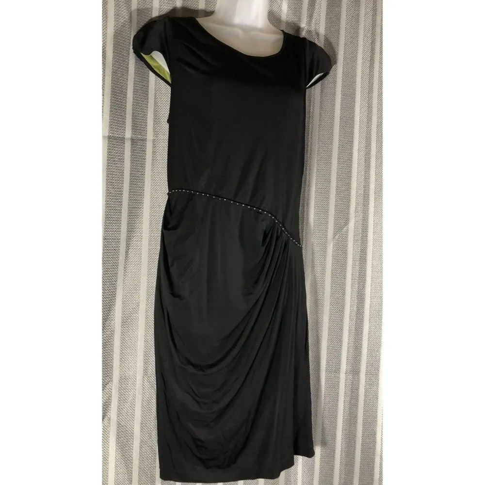 Andrew Marc New York little black dress Medium Ruched Fully Lined Cap Sleeve Zip - Image 4
