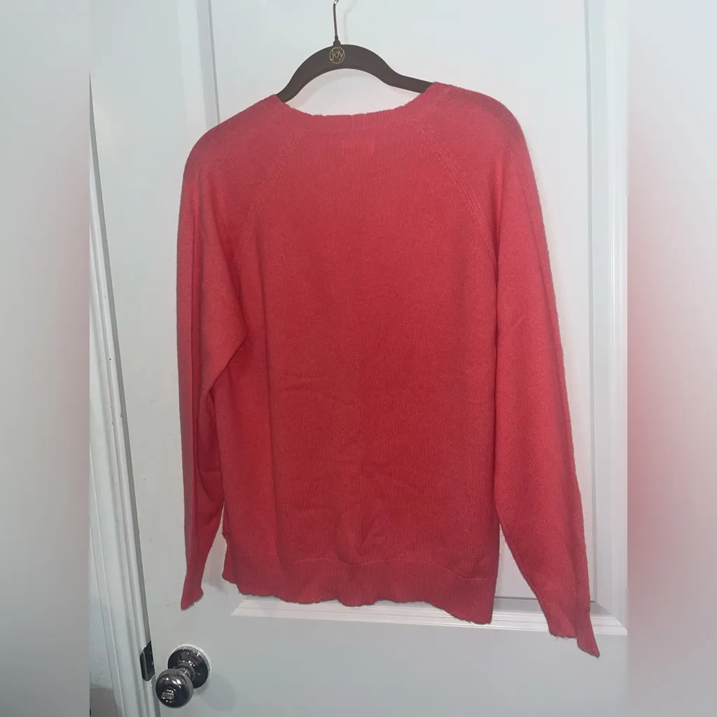 Sundry NWT CrossStitched Crewneck Pink Luxury Wool Cashmere Sweater S Old Money - Image 3