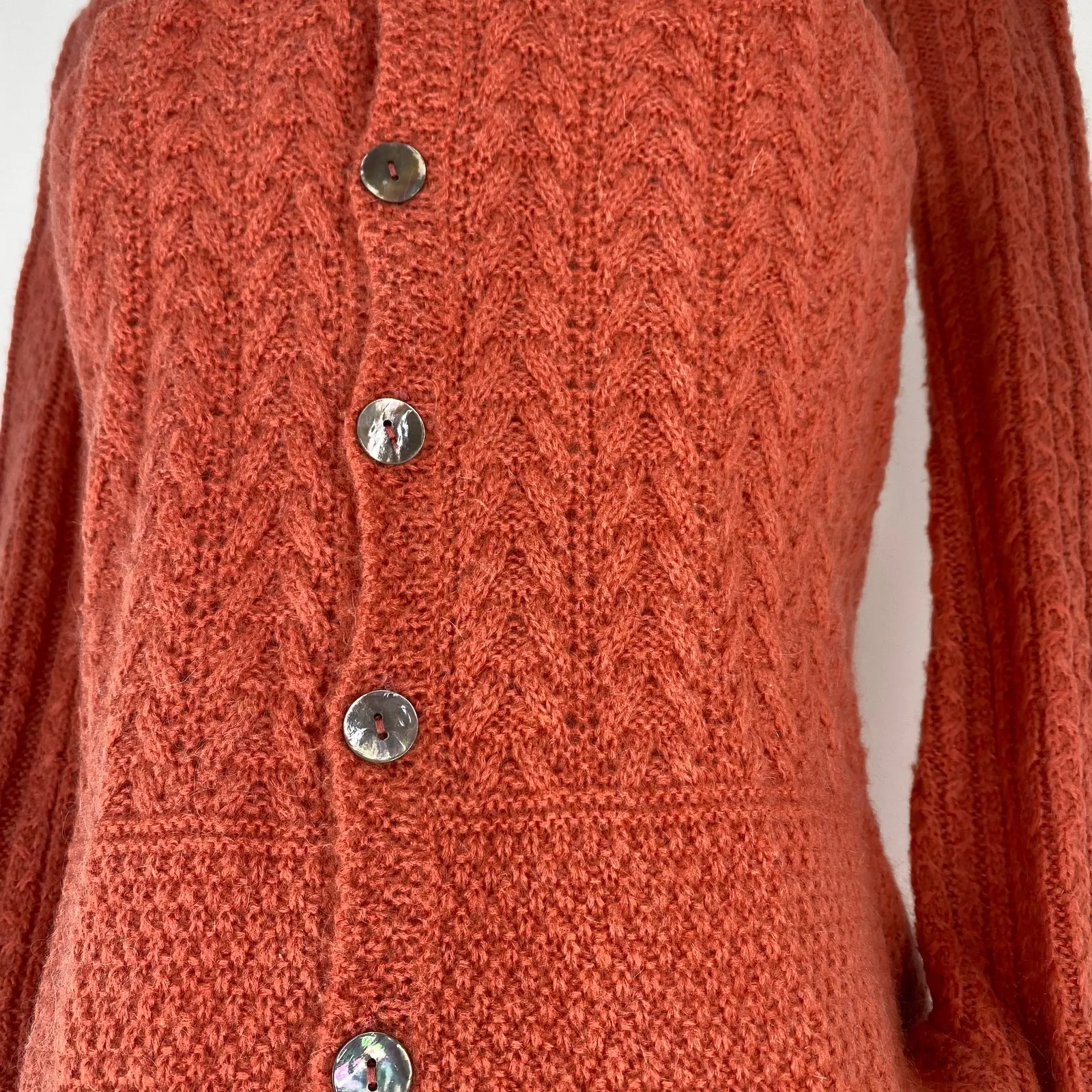 Sundance Wool Blend Button Up Cardigan Sweater Size XS - Image 2