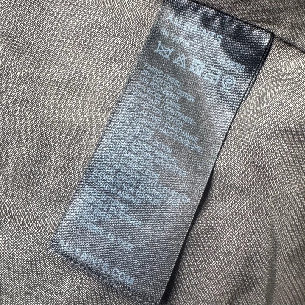 All Saints Zulia Biker Jacket Deconstructed No Belt Moto Distressed Sz 2 Flaw - Image 11