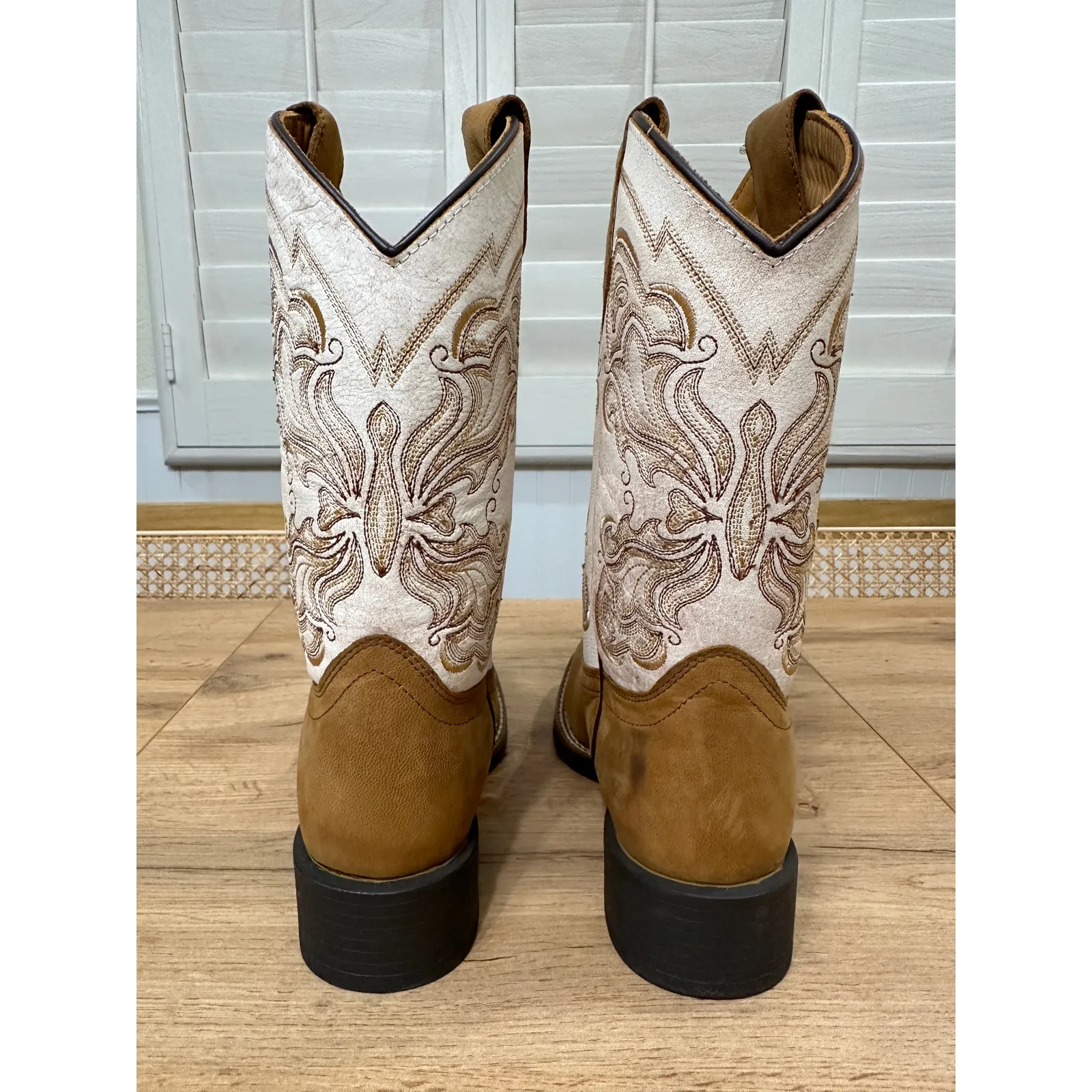 Shyanne Soltice™ Women's Flynn Western Boots Broad Square Toe Cream Size 5.5 NWT - Image 11