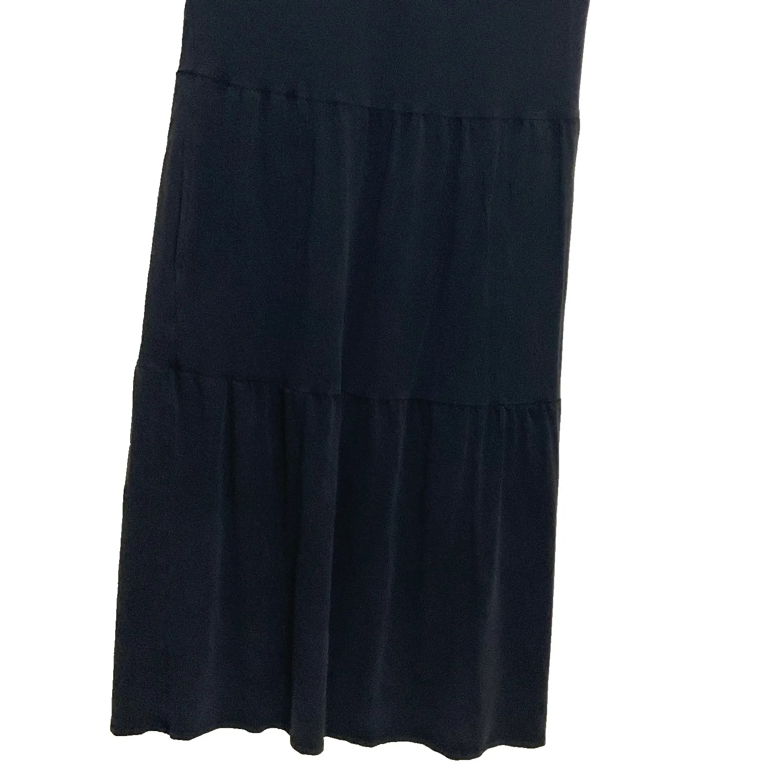 Eileen Fisher tiered‎ Knit Sleeveless Lightweight stretch black women dress  XXS - Image 4