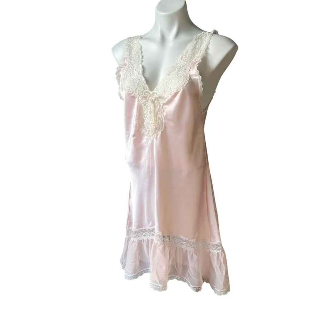 Miss Elaine Vintage (Union Made) Nightgown, Sz XS Pink - Image 5