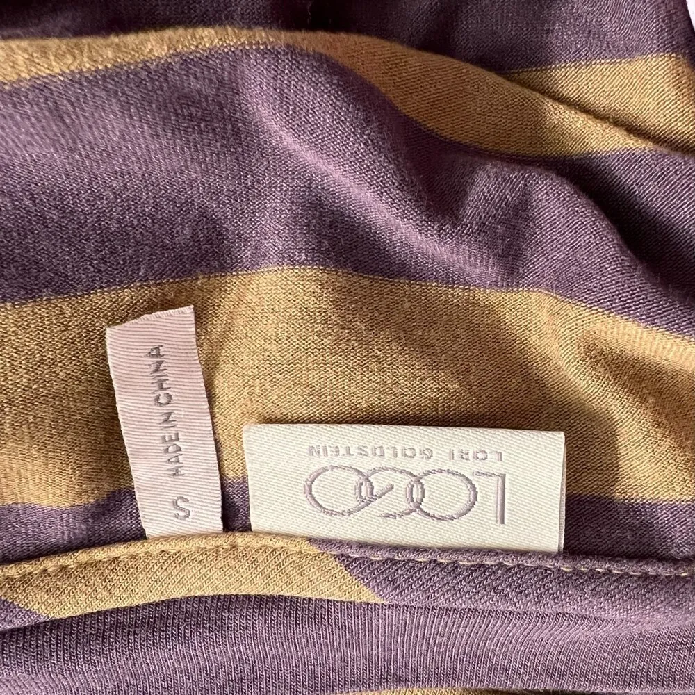 LOGO by Lori Goldstein Stripe Top and Contrast Stripe Tank Twin Set Size Small - Image 3