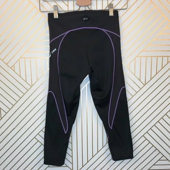 CW-X Stabilyx 3/4 Length Tight Compression Leggings in Black and Purple Size S - Image 6