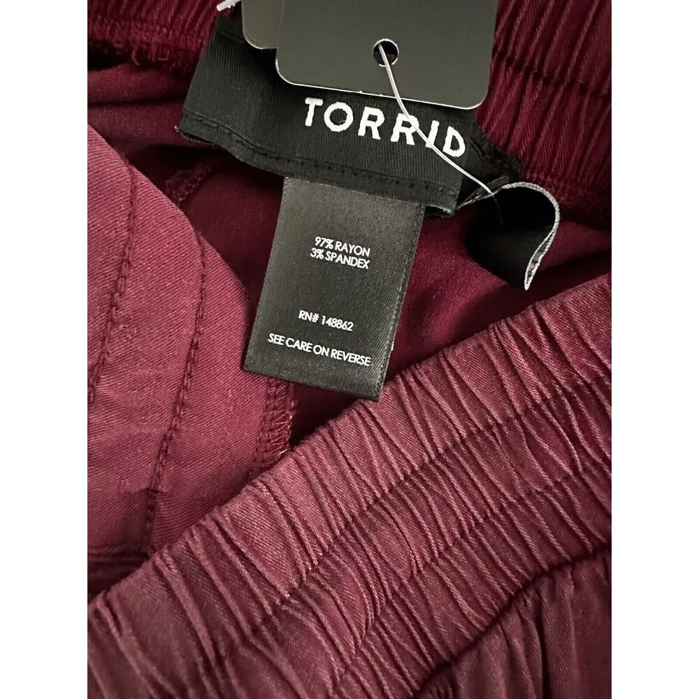 New Torrid Relaxed Taper Stretch Challis High Rise Tie Front Pant Trouser 1X - Image 5
