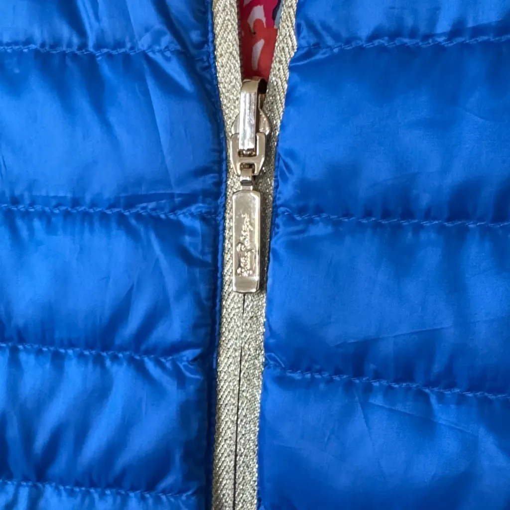 Lilly Pulitzer reversible 2 in 1 Vibrant Floral and blue Quilted Jacket - Image 8