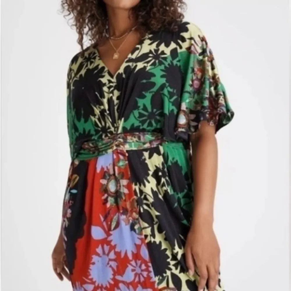 Anthropologie Ranna Gill Sabatina Multicolor Knit Knot Detail Back Dress SMALL Green - Image 4