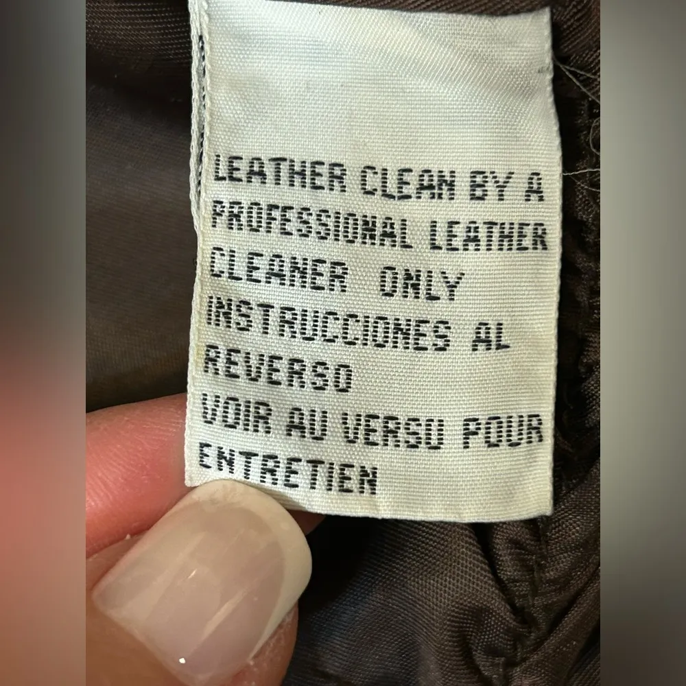 Vintage Spiegel Together Genuine Leather Short Trench Coat Brown Size Medium - Image 14