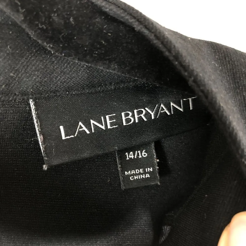 Lane Bryant Womens T Shirt Dress Keyhole Cutout V Neckline Stretch Black 14/16 - Image 3