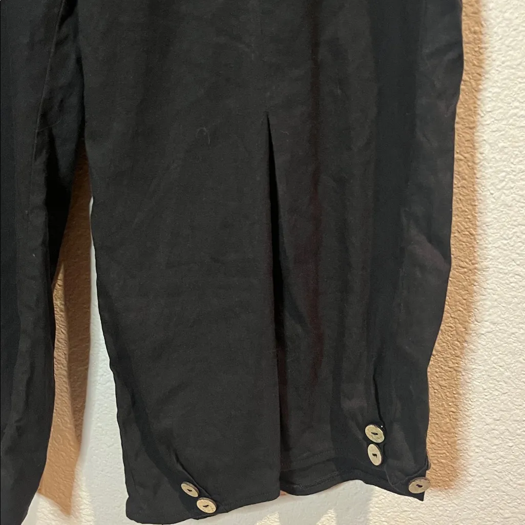 Soft Surroundings Women’s Wide Leg Cropped Linen Rayon Pants Black Large - Image 4