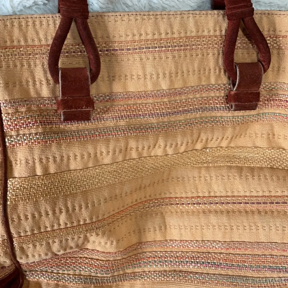 BOTTEGA VENETA Brown Suede & Camel Color Tote Bag - Image 3