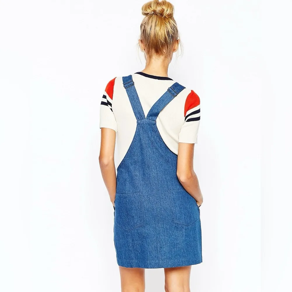 Lazy Oaf Pinafore Dungaree Dress With Face Apliquet L - Image 2