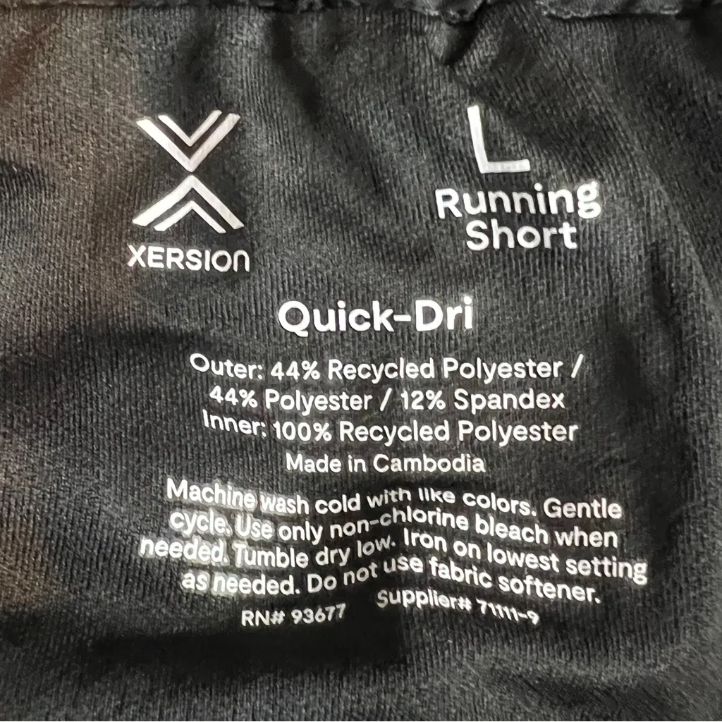 Xersion Large Quick Dry Black & White Running Shorts Lined - Image 6