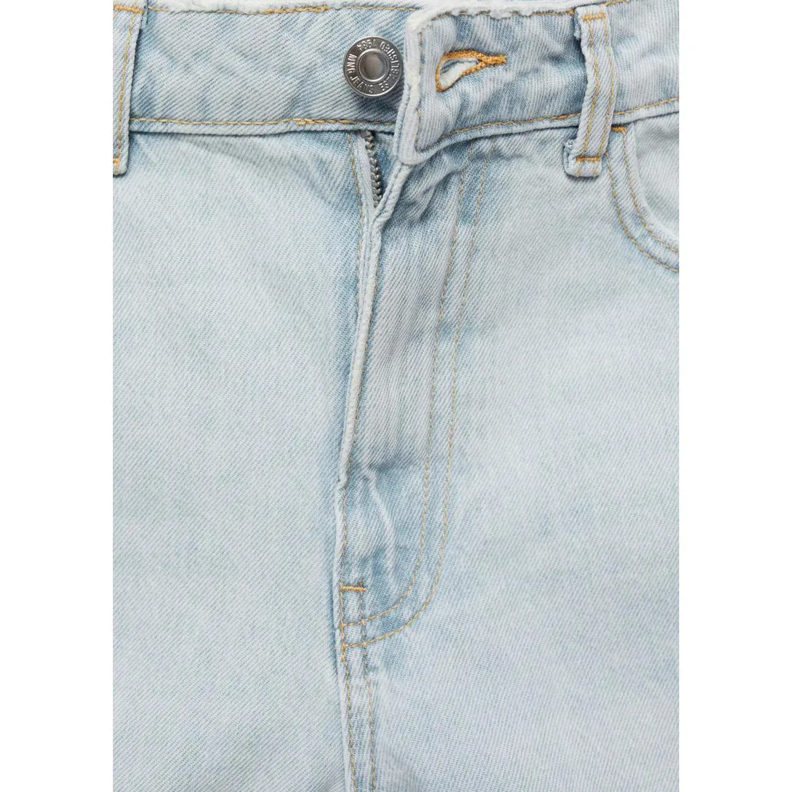 Mango High-Waisted Mom-Fit Denim Shorts Blue Light Wash NWT Size 8 - Image 5