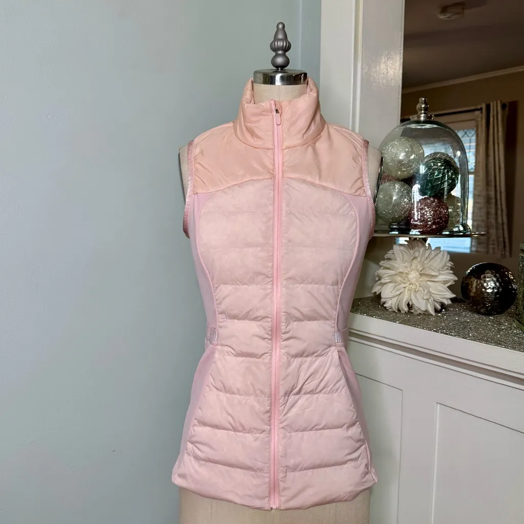 Lululemon Down For It All Vest Down Winter Coat Pink Mist Size 4 - Image 4