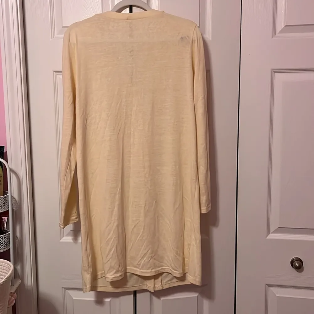 Cream Long Sleeve Button-Up Cardigan - Image 3