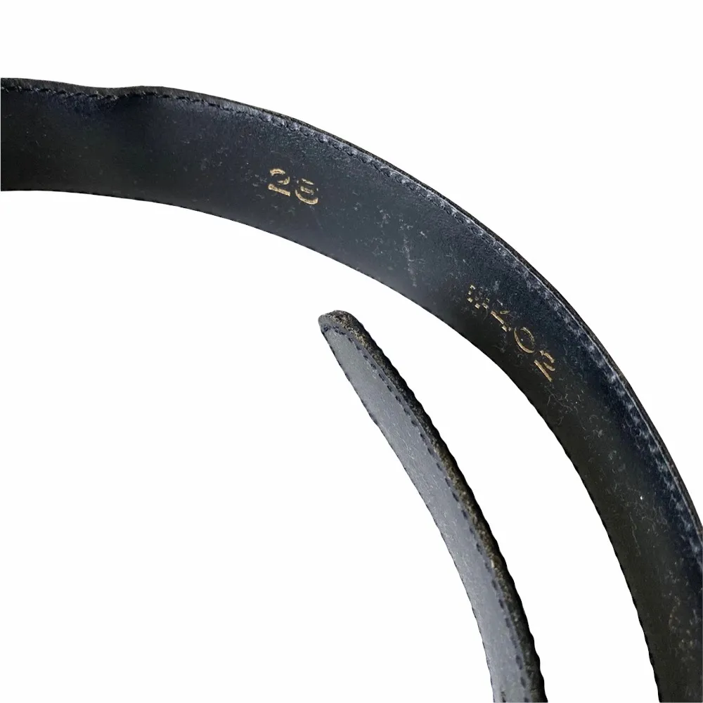 Vintage: Vincenza ☾ ©1997 Celestial Etched Metal Buckle Belt ☾ Black Leather Size 28 - Image 9