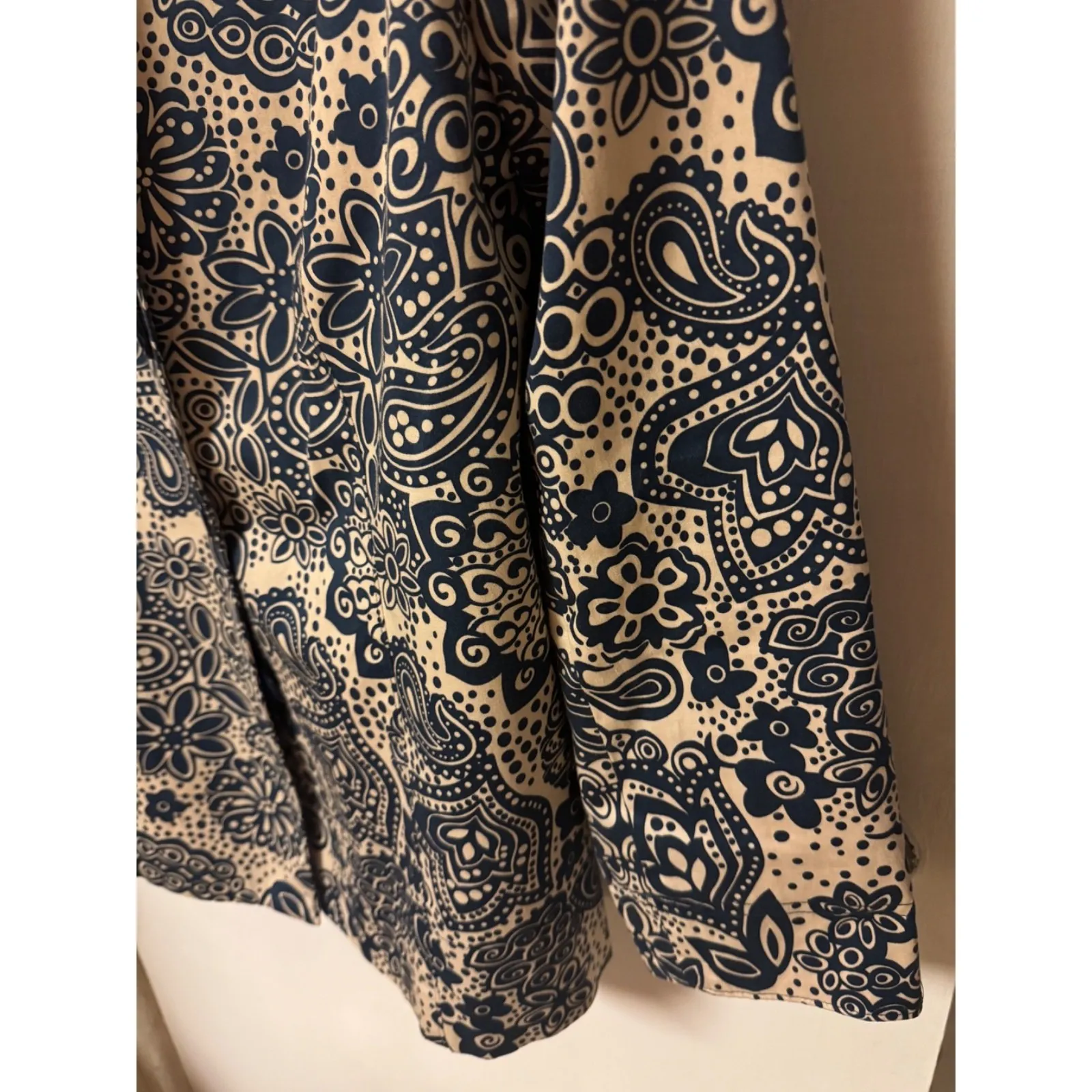 Requirements Womens Jacket Blue Batik Print Sz XL - Image 9