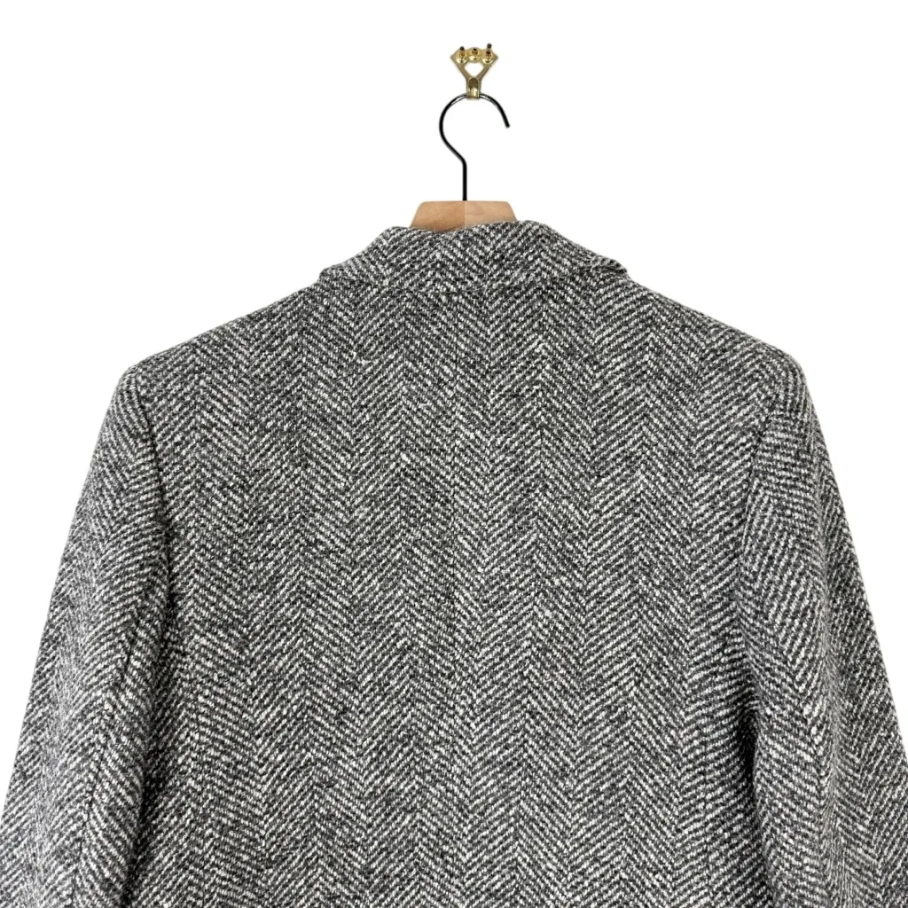 Banana Republic Olinda Oversized Italian Herringbone Blazer Grey Sz S - Image 10