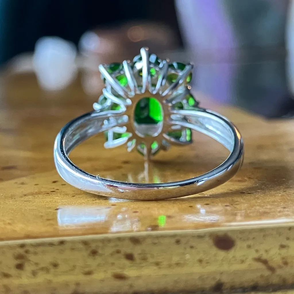 Natural Chrome Diopside Sterling Silver Ring Size 9 Green - Image 5