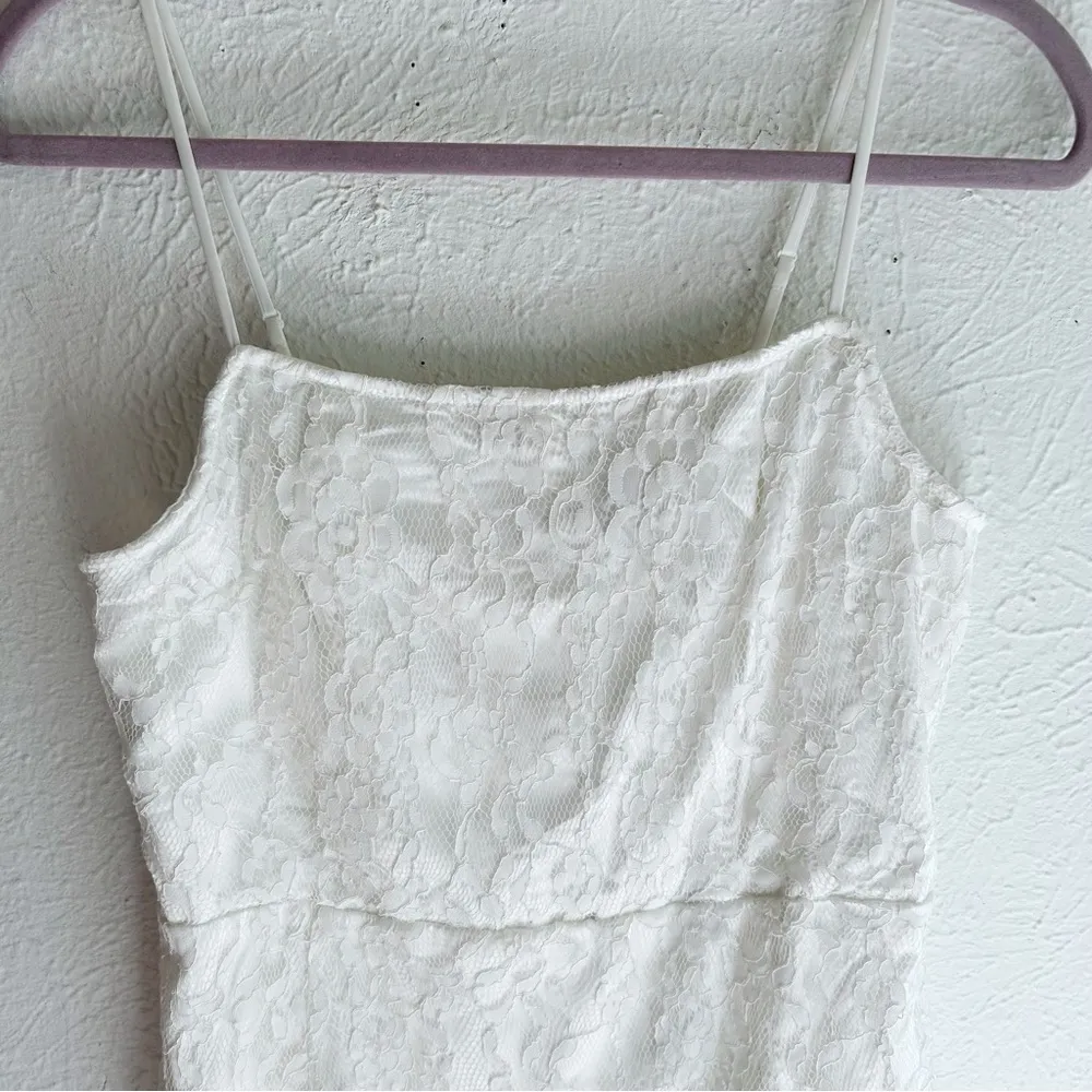 Lulu’s Romantic Fate White Lace Bodycon Mini Dress Sz Large - Image 4