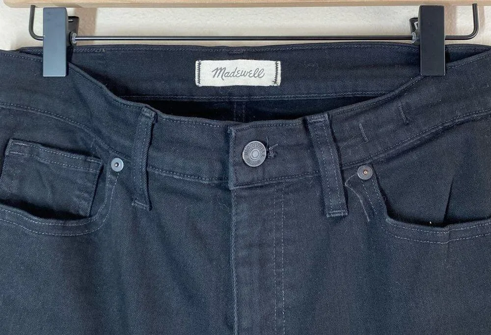 Madewell Women's 9 Inch High Rise Skinny Jeans Black Size 29 - Image 6