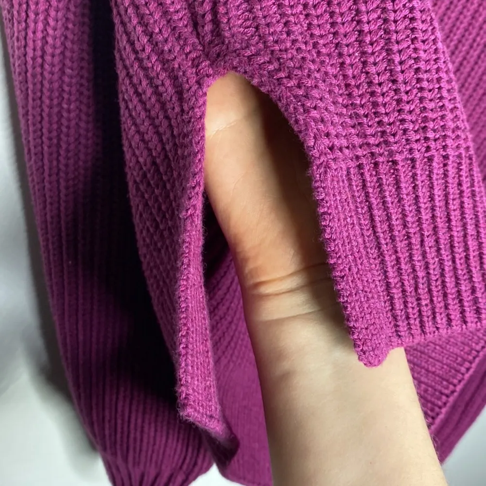 Cupcakes and cashmere cotton shaker rib knit mock neck berry sweater size XS - Image 7