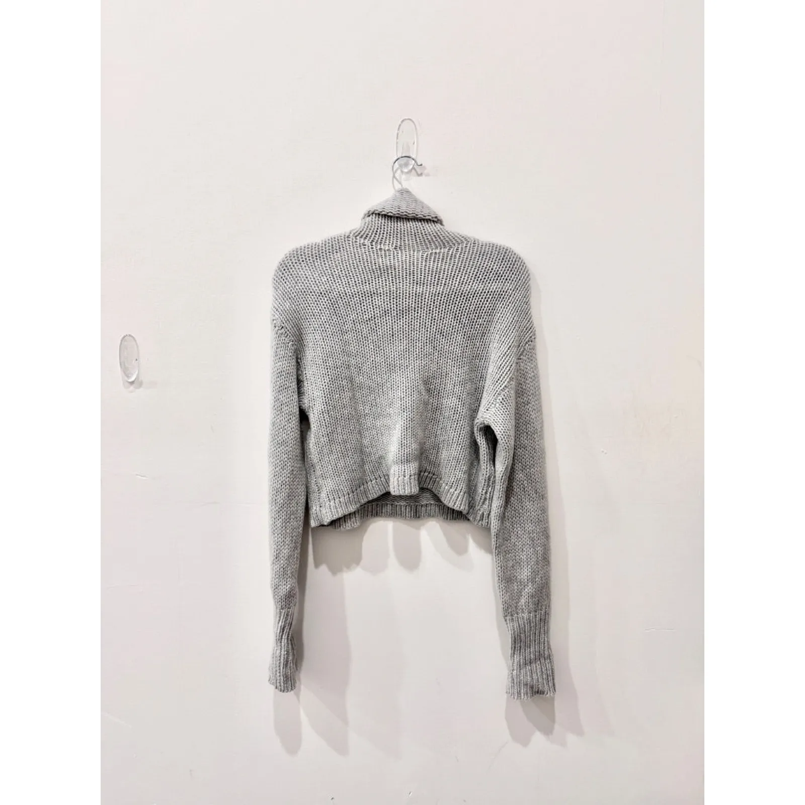 Sablyn Cropped Turtleneck Cashmere Pullover Sweater Foggy Gray Womens Size Small - Image 7