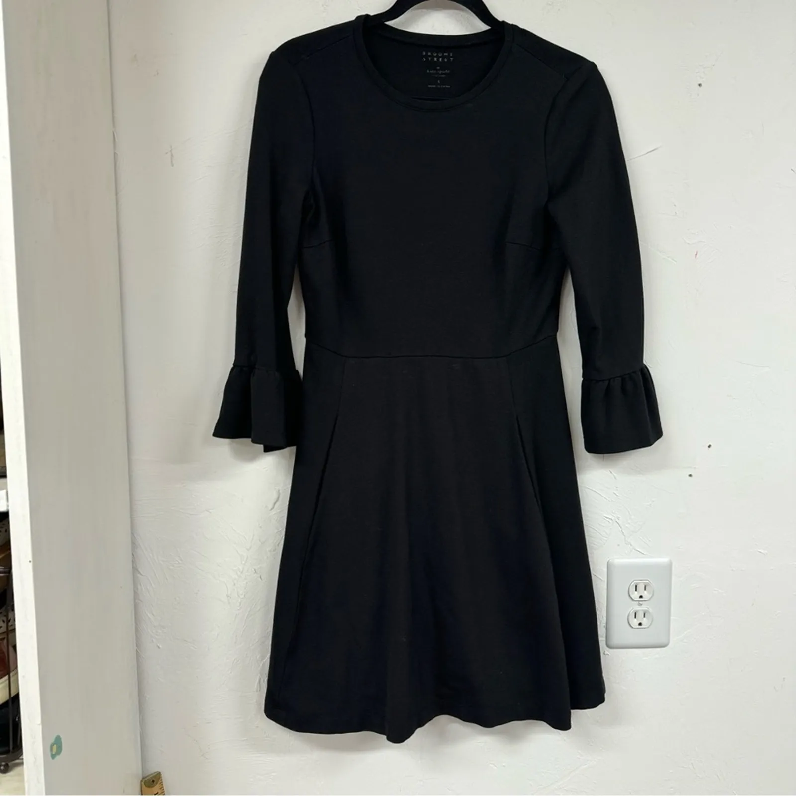 Kate Spade Broome Street Black Bell Sleeve Ponte Mini Dress Womens S Whimsigoth - Image 4