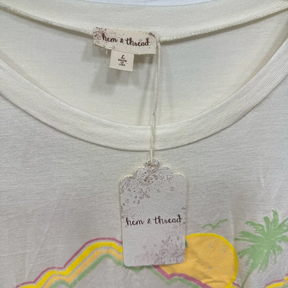 Hem & Thread Semi Sheer Retro Florida State T-Shirt Large NEW - Image 9