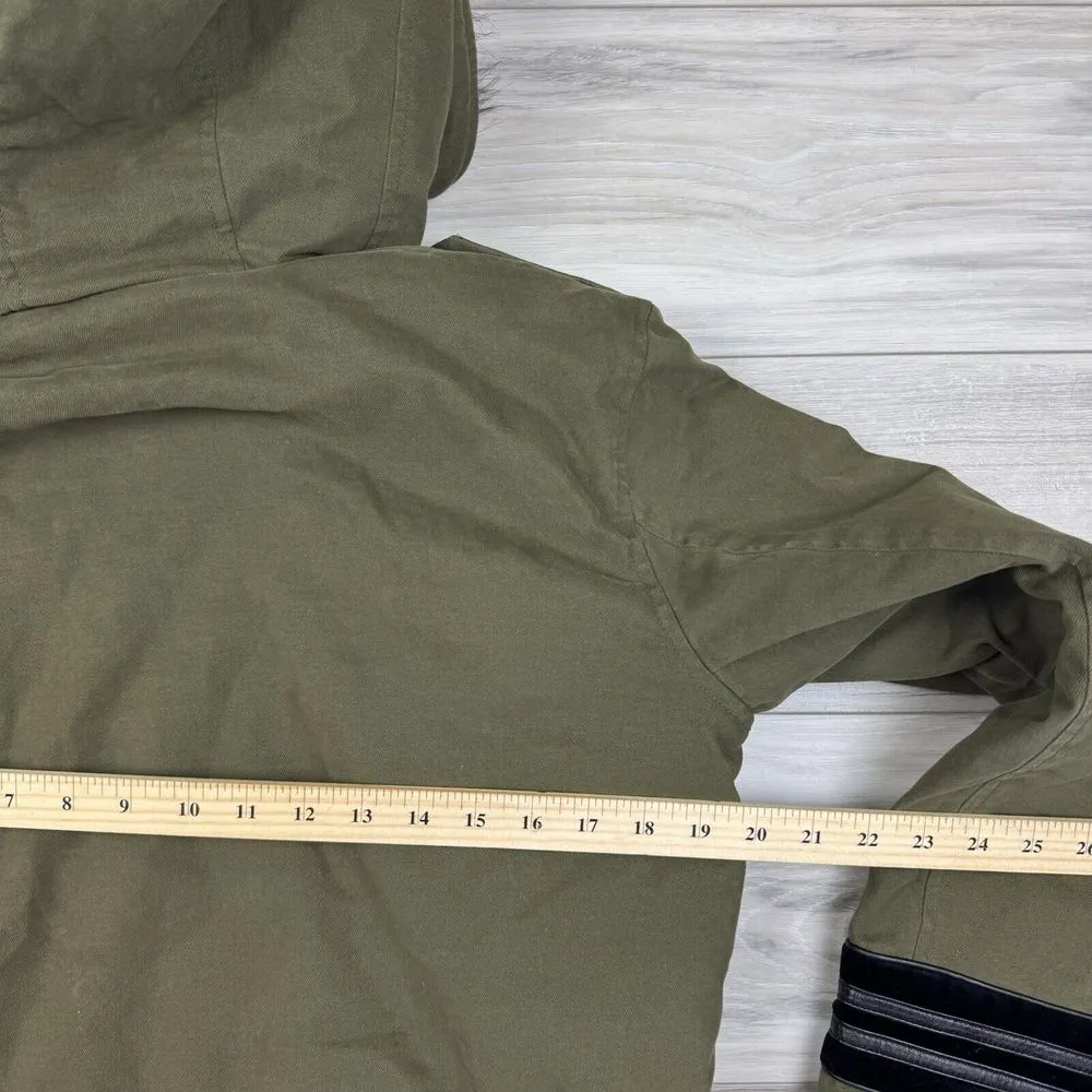 The Kooples Womens Fur‎ Hooded Full Zip Parka Jacket Military Coat Size M - Image 10