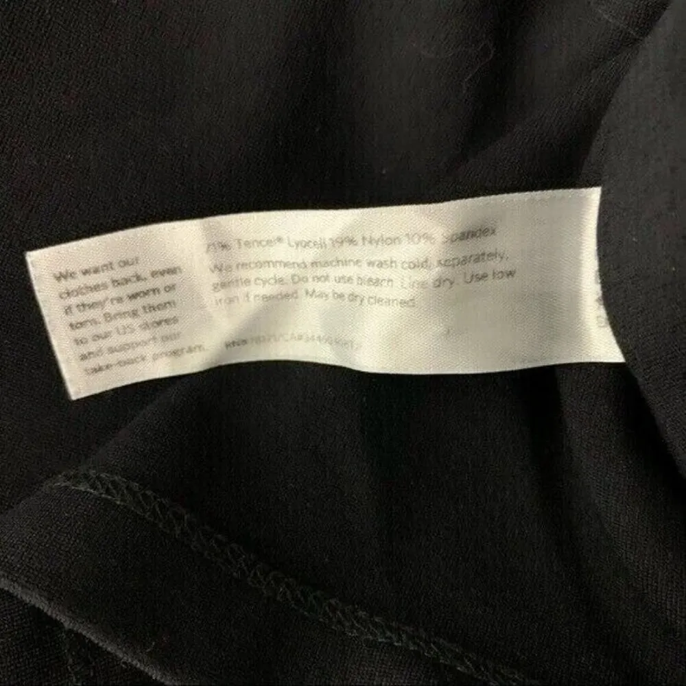 Eileen Fisher Black Zip Front Stand Collar Long Sleeve Jacket Modern Fit Medium - Image 7