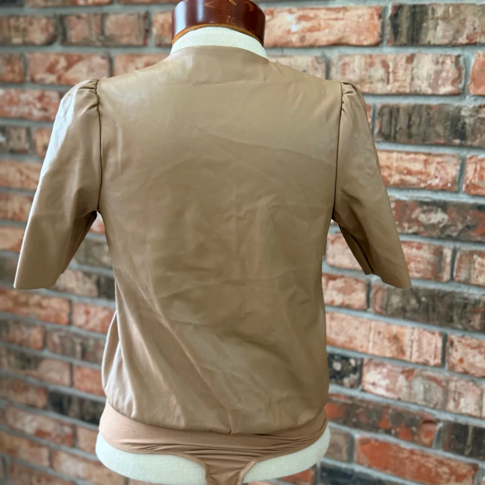 Buddy Love Faux Leather Bodysuit V - Image 4