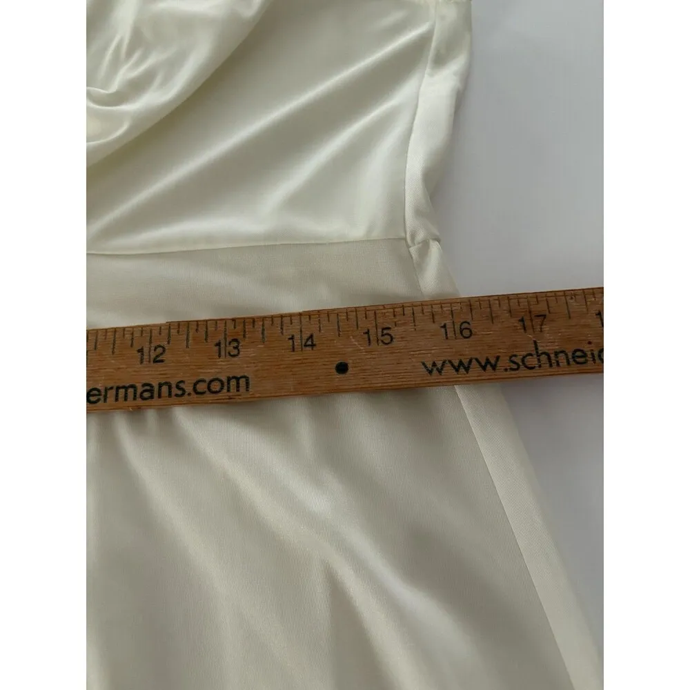 Vintage Kayser Nightgown Womens 36 Ivory Satin Maxi Fairy Whimsy Princess Size M - Image 12