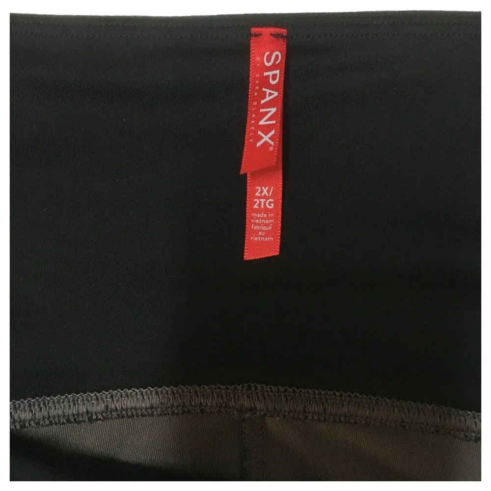 Spanx Pants Womens 2X Velvet Full Length Leggings High Rise Skinny Black Gray - Image 10