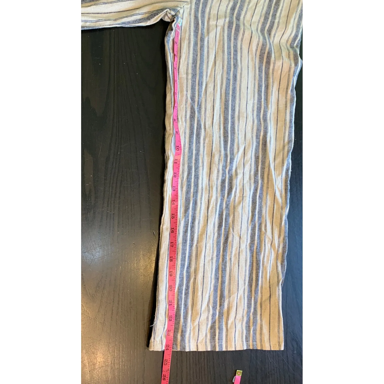 Gypsies & Moondust Striped Jumpsuit Women's Large‎ Linen Blend Casual Coastal - Image 15