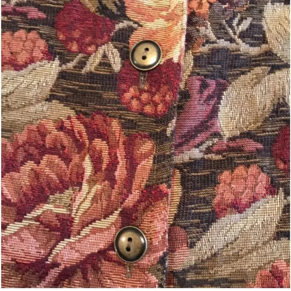 TOG SHOP Floral Brocade Blazer, Size L, Excellent Vintage Condition Green Size L - Image 9